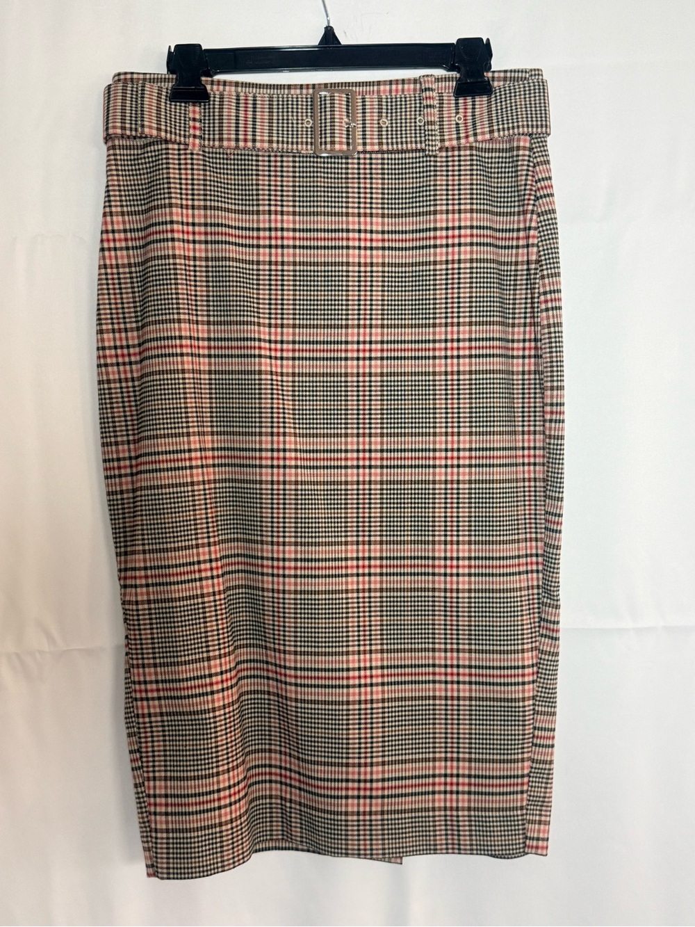 New York & Company Plaid Blazer & Pencil Skirt (with belt) in Pink, Tan & Black - Picture 3 of 5